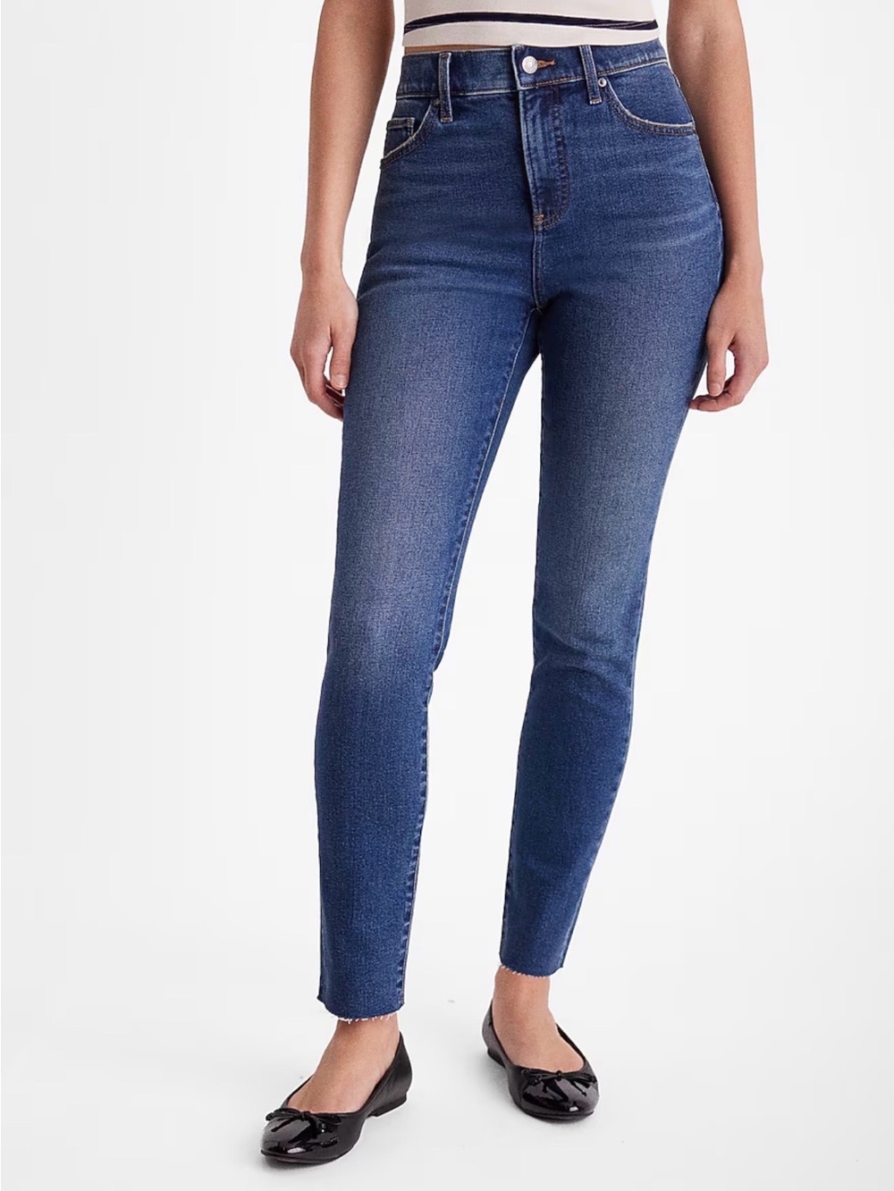 Express Women's Skinny Jeans in Dark Blue Wash